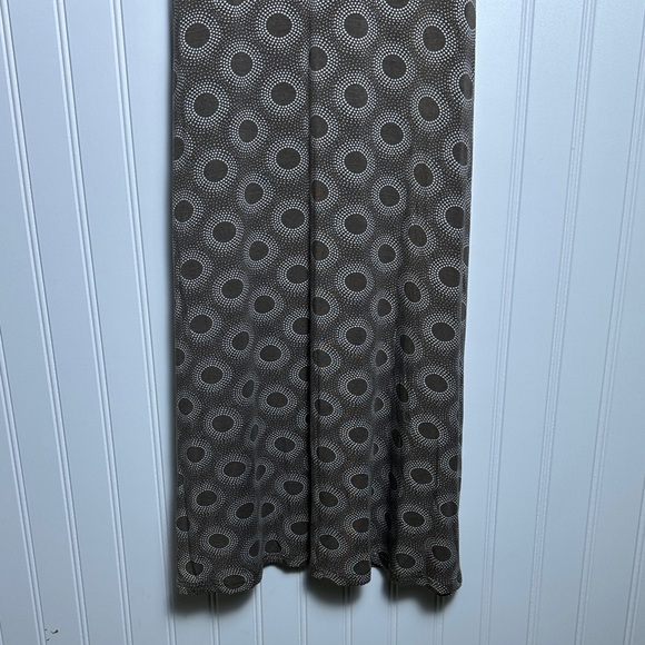 Boden Brown and White Circle Wrap Midi Fit and FLare Dress SZ 8R Stretch Casual - Picture 4 of 12